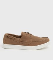New Look Tan Suedette Boat Shoes